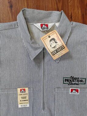 NWT Vintage Ben Davis Pinstripe Work Shirt Long Sleeve